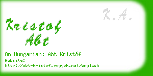kristof abt business card